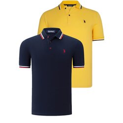 Dewberry DUAL SET T8594 MENS T-SHIRT-NAVY BLUE-YELLOW Cene