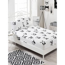 Aberto Design set čaršaf i 2 jastučenice Panda, 160x200+20 cm , Crno-bela Cene