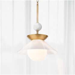 Quintiesse QN-SAUCER-1P-M-AB-OPAL-Luster na stalku SAUCER M 1xE27/40W/230V zlatna Cene