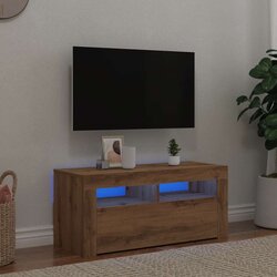 vidaXL TV ormarić LED boja hrasta 90x35x40 cm konstruirano drvo Cijene