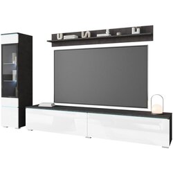 P & B Dnevni Regal Vera, Antracit, Bela, 3-Delno, Led Cene