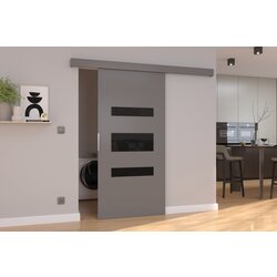 ADRK Zidna klizna vrata DESIO s visokim sjajem 106 cm - SIVA-LAKIRANA CRNA, VISOKI SJAJ Cijene