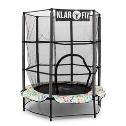 Klarfit rocketkid 4, 140 cm trampolin, sigurnosna mreža, bungee opruge, cvjetniuzorak Cijene