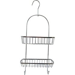 Cotexa Viseća dvostruka polica za tuširanje 22,5x10x55 cm metalna, srebrna Cene