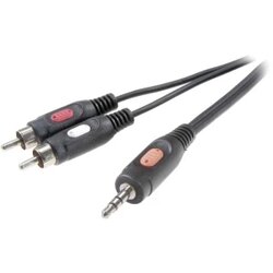 SpeaKa Professional Činč/JACK audio priključni kabel [2x činč utikač - 1x JACK utikač 3.5 mm] 1.50 m crn Cene