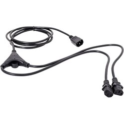 Hawa IEC Y-kabel [ IEC-vtič C14 - IEC-vtičnica C13] črne barve 2.35 m 1008272, (20422010) Cene