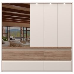 Jela plakar P54-2OG/IC - kolekcija invictus - kašmir mat lak/tobacco/kašmir - 232X226X60 cm Cene