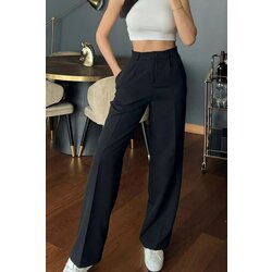 Dewberry 60948 Oversize Women Trousers-BLACK Cene