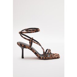 Trendyol Leopard Ankle Strap Women's Heeled Sandals Cene