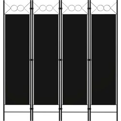 vidaXL Sobna pregrada s 4 panela crna 160 x 180 cm Cijene