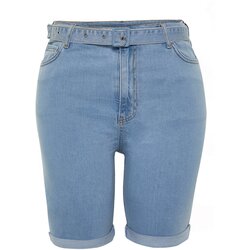 Trendyol Curve Light Blue Belted Flexible Skinny Denim Shorts Cijene