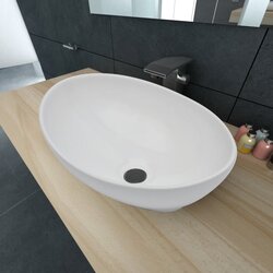 vidaXL luksuzni keramički ovalni umivaonik bijeli 40 x 33 cm Cijene