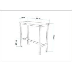 Hanah home mola set 100 - barok black black bar table & stool set (3 pieces) Cene