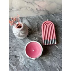 Aberto Design Set Betonskih sveća 14ST, Belo-rozi Cene