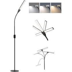 Nettlife Zatemnljiva LED talna svetilka - črna talna svetilka za dnevno sobo 158 cm moderna talna svetilka na dotik 9 W, (22148926) Cene