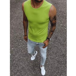 DStreet Men's plain tank top, light green RX4917 Cene