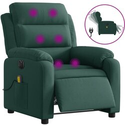 Maison Chic Električni masažni naslanjač - Relax naslanjač temno zelen žamet, (22061256) Cene
