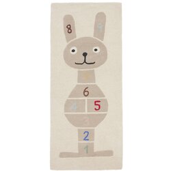 OYOY Mini Ročno tkana otroška igralna preproga iz mešanice volne 75x180 cm Rabbit Hopscotch – Cene