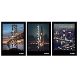 STREET Zvezek A4 Bridges, črte z robom, 50 listov, sortirano, 1 kos Cene