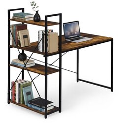 ModernHome uredski stol 120 × 60 cm s policom i 3 police – crno smeđi Cene
