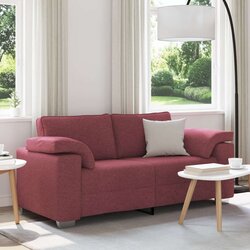  Sofa Srečna rdeča Tkanina, Les Standardna Sofa Pravokotna, (22094469) Cene