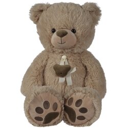 Simba Toys Nicotoy: rjav plišast medvedek z bež pentljo 55 cm - Cene