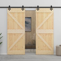 Furnova Drsna vrata s kompletom vodil 90x210 cm trdna borovina, (21944841) Cene