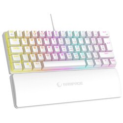 Rampage Tipkovnica - PLOWER K60 White US (žičana, mehanička, plavi prekidač, engleski, bijela, RGB LED) Cene