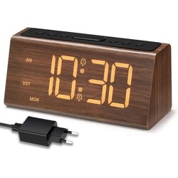 VORRINC digitalna lesena budilka z USB priključkom Cene