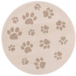 FD Bež otroška preproga ø100 cm Paws Light Beige – Cene