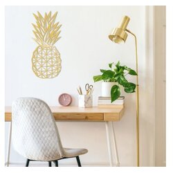 WALLXPERT Dekorativni metalni zidni dodatak Pıneapple Metal Decor Gold Cene