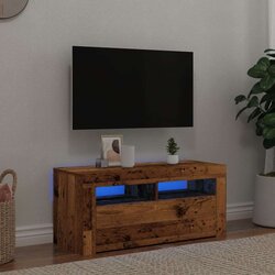 vidaXL TV ormarić LED boja staro drvo 90x35x40 cm konstruirano drvo Cijene