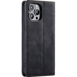 CASEME futrola preklopna za iPhone 14 Pro, koža, crna - Flip Leat. Phone Case iPhone 14 Pro, Crna Cene