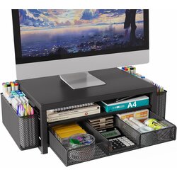 BOKIOVIN kovinsko stojalo za monitor z 2 nivojema in predalom Cene