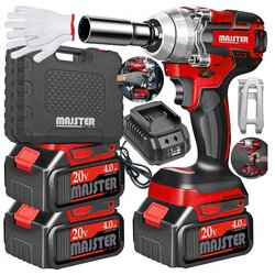 Majster_Polska majster polska komplet 20V aku. brezkrtačni udarni vijačnik 750Nm 1/2 2x4Ah li-ion led MP0514 Cene