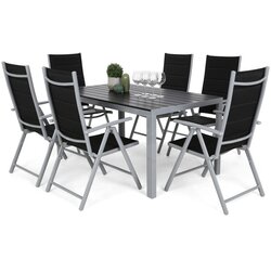 Ibiza set namještaja 150 cm srebrna / crna 6+1 Cene