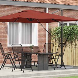 Roma Suncobran Crvena 286 x 284 x 265 cm Aluminij i poliester Cene