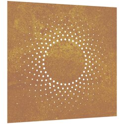 vidaXL Vrtna stenska dekoracija 55x55 cm corten jeklo sonce, (20958349) Cene