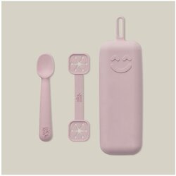 Interbaby set silikonskog pribora za jelo Dark Pink Cene