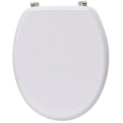  WC daska s okovima od nehrđajućeg čelika 37,5x46 cm MDF bijela Cijene