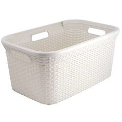 Curver Košara za perilo Keter Deco Ratan (45 l, 59 x 38 x 27 cm, bela) Cene