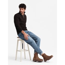 Ombre Slip-on suede men's high top shoes - light brown Cene