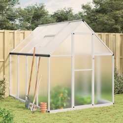 vidaXL Rastlinjak z okvirjem srebrn 224x169x195 cm aluminij Cene