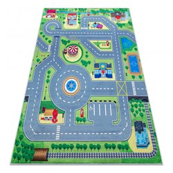 RugsX BAMBINO 9028 pralna preproga Mesto, ulice za otroke protizdrsna - zelena / siva 140x200 cm, (5000177040) Cene