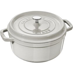 Staub La Cocotte 24cm rund, weisser Trüffel, Gusseisen Cene
