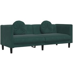 Maison Chic kavč - Sofa - Kanape trosed z blazinami temno zelen žamet, (21726836) Cene