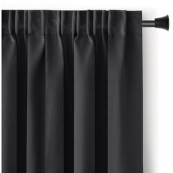 Restilo BLACKOUT curtain, black, plain, classic, sash tieback, classic style, multifunctional tape, heavy blackout fabric, 140 x 280 cm Cijene