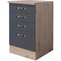 XXXL spodnja omarica s predali shadow, siva, barva hrasta Cene