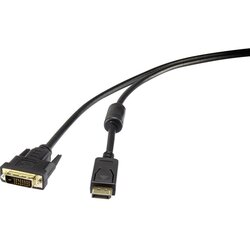 Renkforce DisplayPort / DVI priključni kabel [1x DisplayPort utikač - 1x DVI-utikač 24+1pol.] 0.5 m crne boje Cene