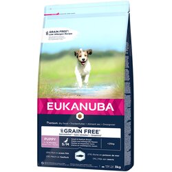 Eukanuba Grain Free Puppy Small / Medium Breed losos - Varčno pakiranje: 2 x 3 kg Cene